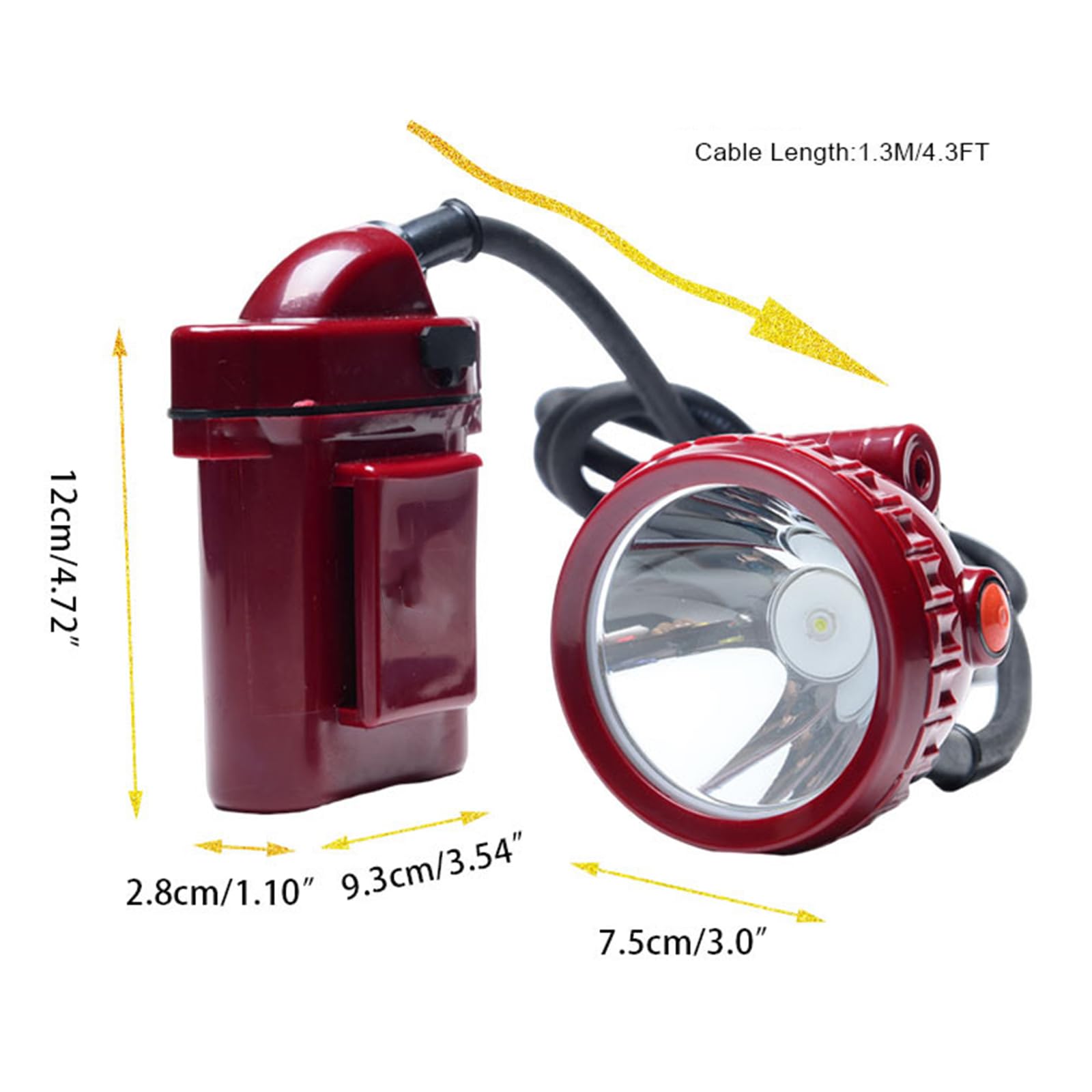 7800Mah High Lumen Akumulatorowa lampa górnicza, wodoodporne przeciwwybuchowe światło przednie LED do nocnego wędkowania na kempingu