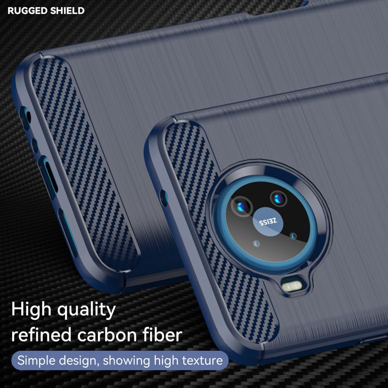 Image of Hybrid Carbon Fiber Back Case for Nokia 8.3 (Blue)