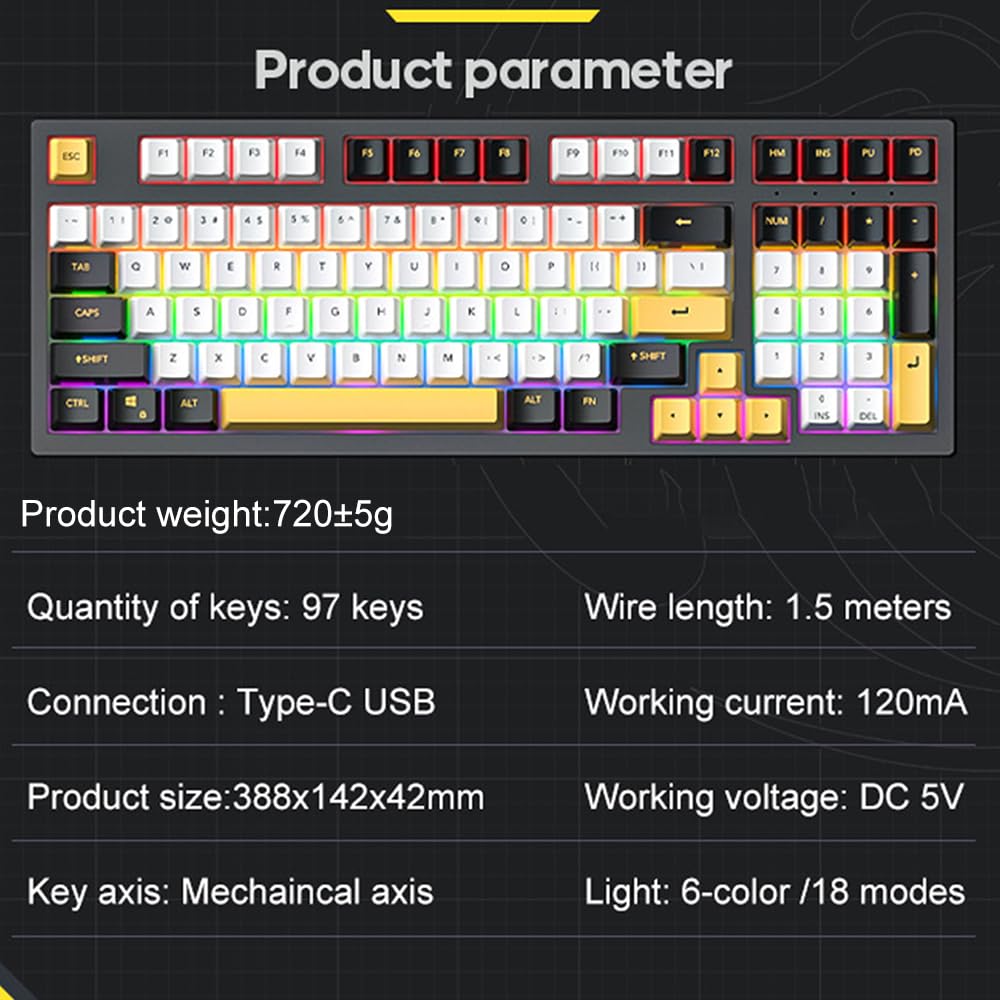 RGBメカニカルキーボード コンパクト Amazon.co.jp: K97 RGB メカニカルキーボード 97 キーゲーミング