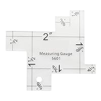 Vista 2 de Mini medidor de medición de costura, reglas de acolchado de acrílico transparente, escala métrica imperial, herramientas de costura para tejer