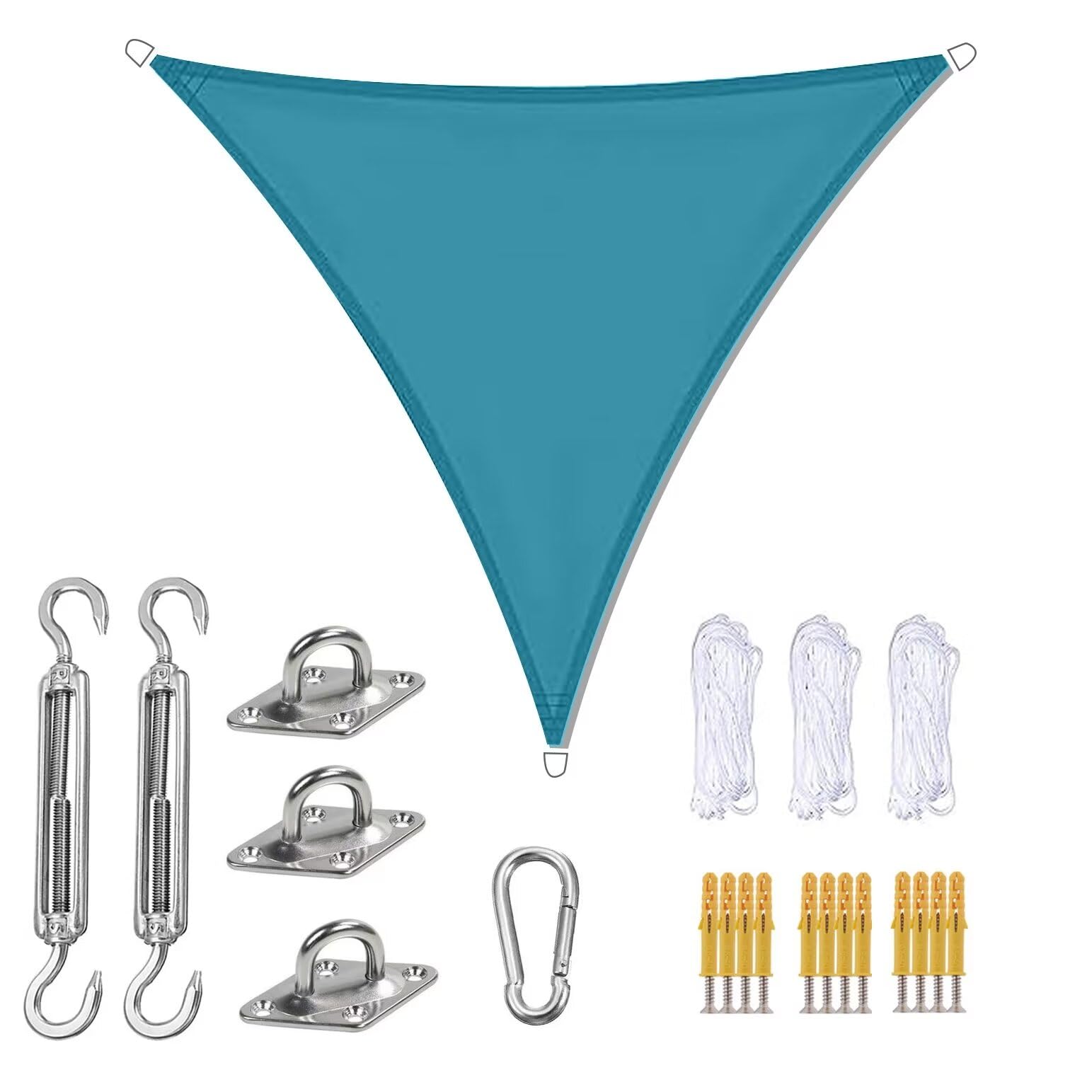 Voile d'ombrage triangle 5x5x5m anti-UV 95% et toile étanche pour extérieur