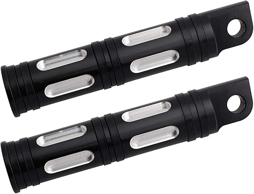 Miniatura 6 de NTHREEAUTO Reposapiés de montaje macho, clavijas de pasajero de palanquilla CNC negras, pedales de reposapiés de motocicleta compatibles con Harley