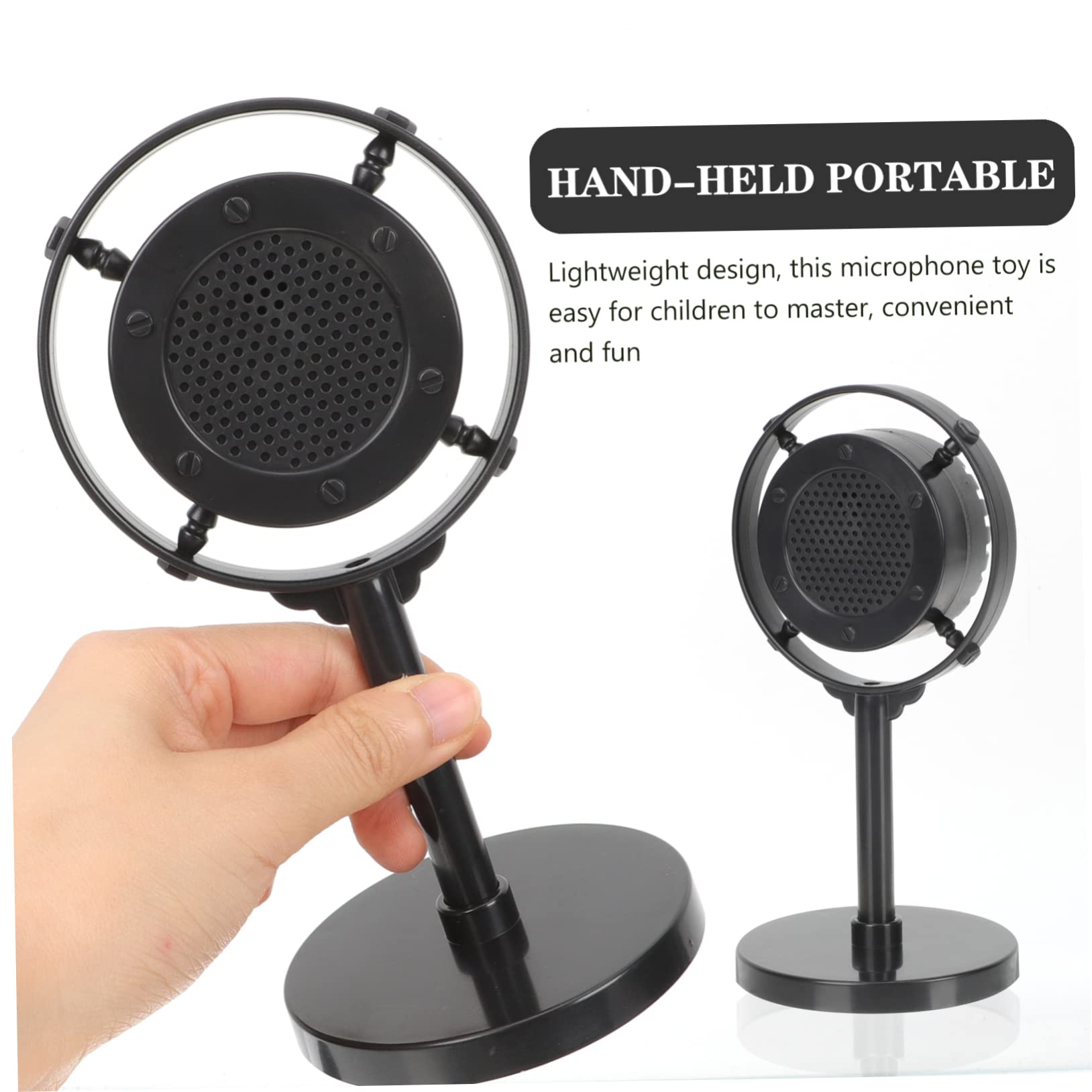 BESTonZON 4piezas Micrófono Vintage Simulado De Estilo Retro Accesorio De Fotografía para Shows y Eventos para Adultos Modelo De Prop Falso Soporte para Escenarios De Entretenimiento y