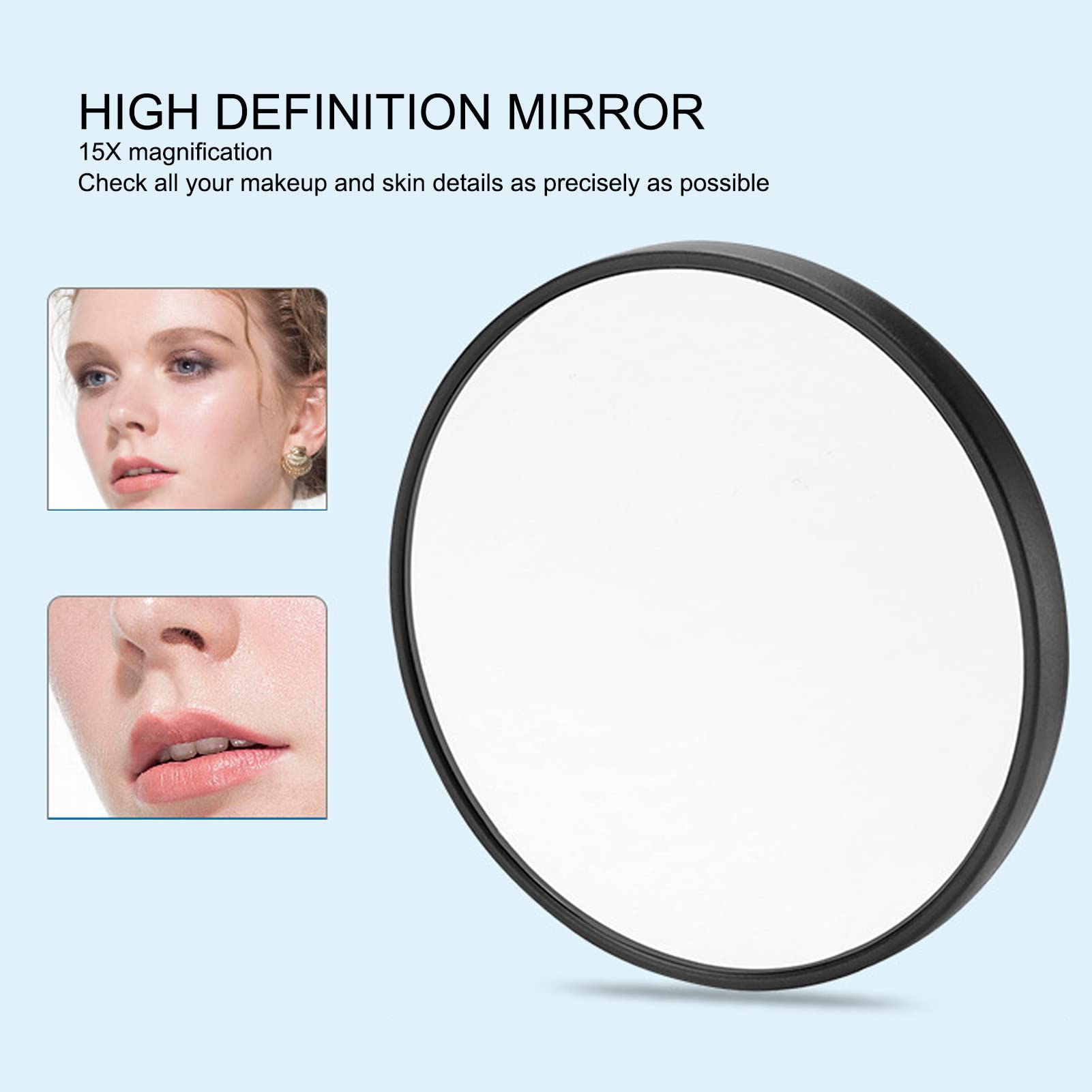 15X Magnifying Mirror, Travel Handheld Makeup Mirror 15X Magnification and Adjustable Handle Stand for Girl Women Mother Gift