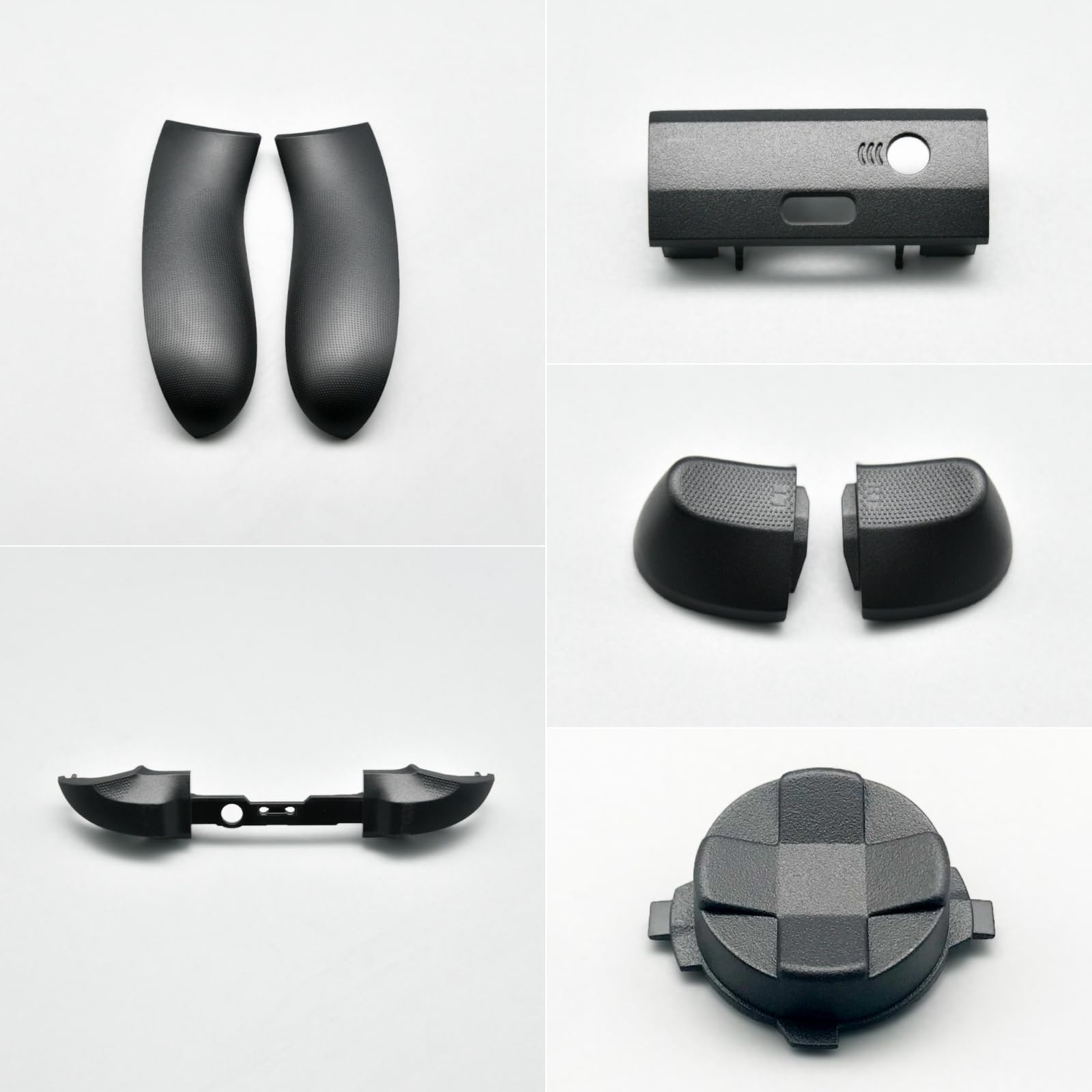 Kit Guscio di Ricambio per Controller Xbox Serie X/S - Custodia Telaio Centrale Guide Laterali Pulsanti ABXY Paraurti LB RB (Nero)