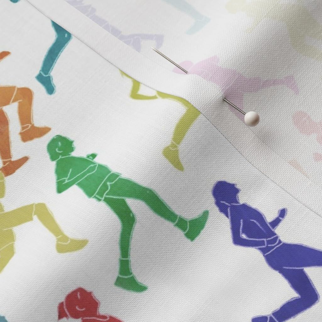 Spoonflower Fabric - Rainbow Runners Running Marathon Race Womens Sports Printed on Petal Signature Cotton Fabric by The Yard - Sewing Quilting Apparel Crafts Decor