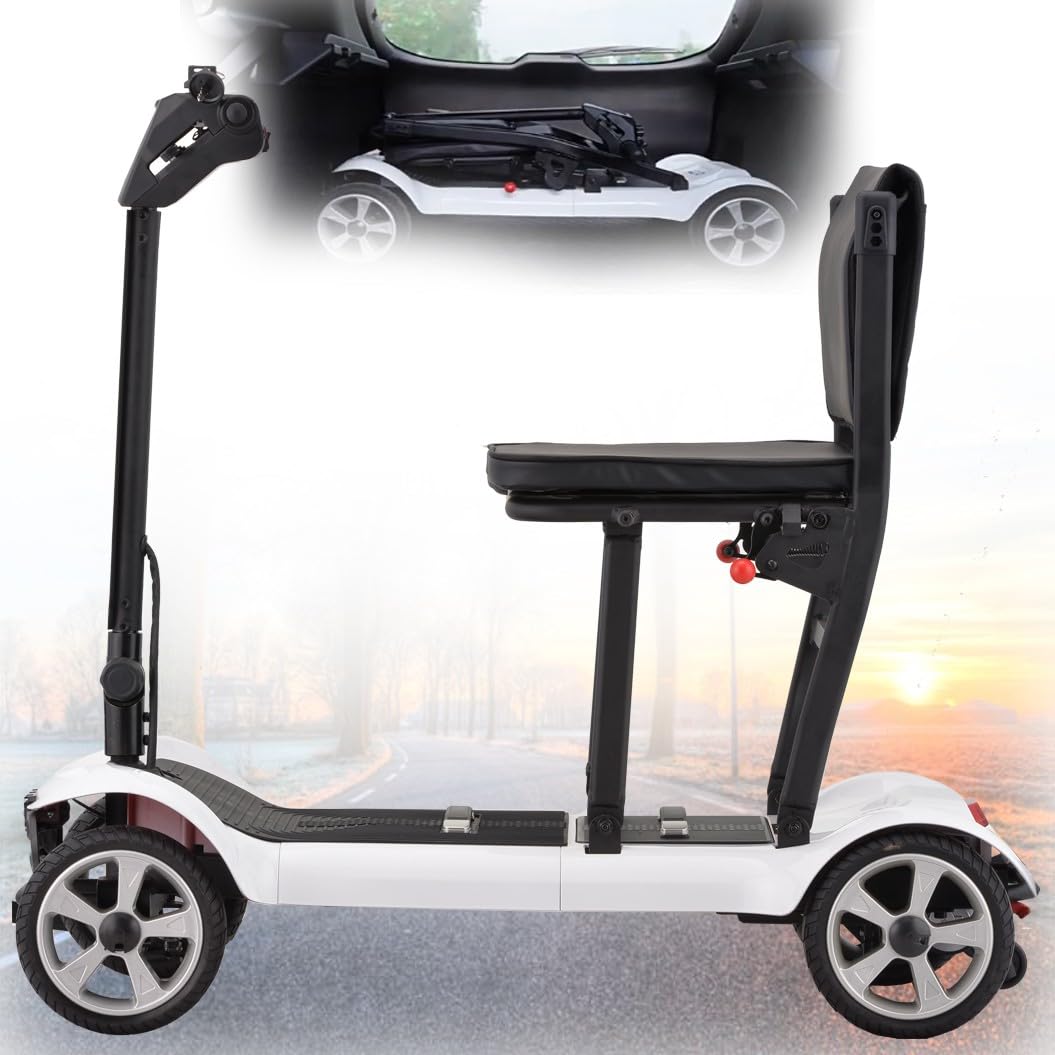 Scooters De Movilidad Scooter De Movilidad De 4 Ruedas,Scooter De Movilidad Plegable Portátil,Scooters para Personas Mayores,Silla De Movilidad De 4 Ruedas,Carga 120 Kg/265 Lbs A