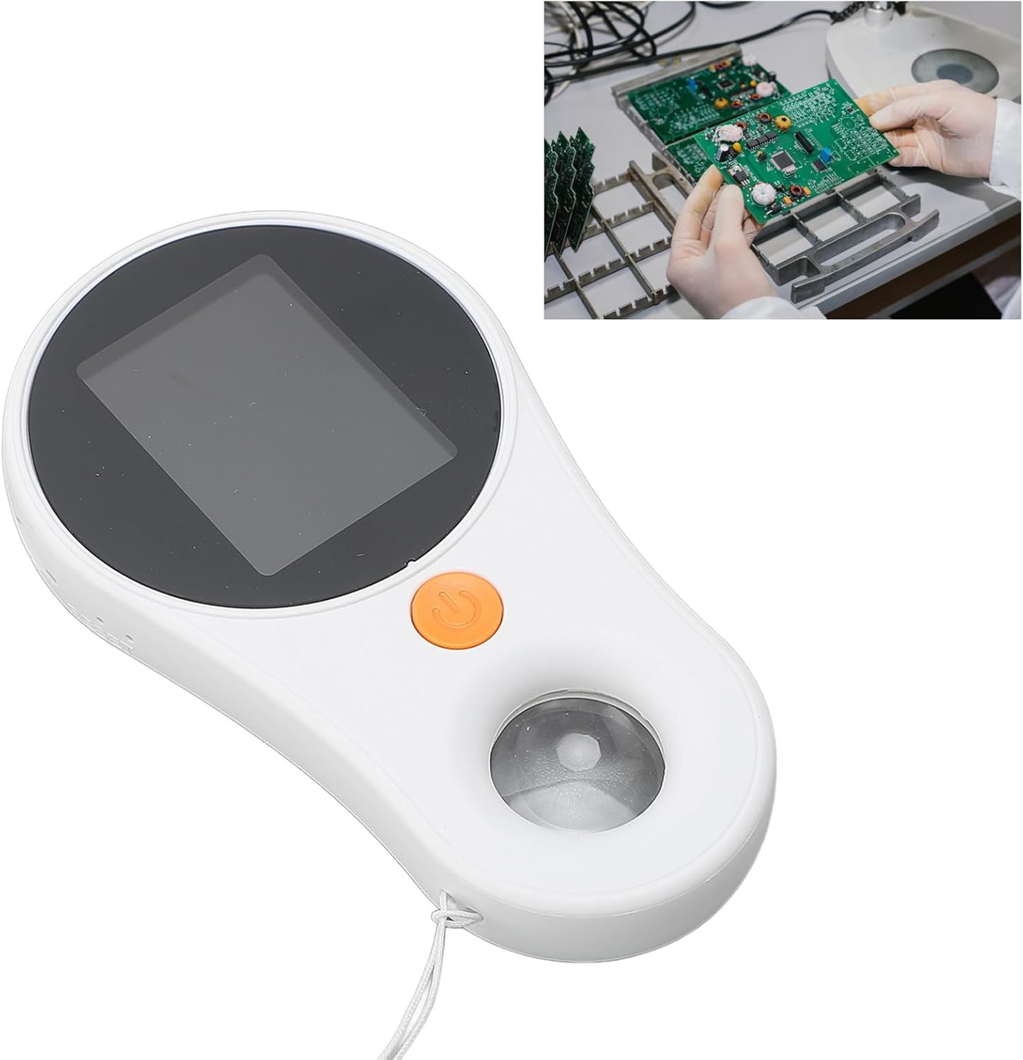 Macro Digital Microscope Portable, Hand Held Digital Magnifying Glass with 2.0 inch Color Screen,500x Magnification,Built - in 8LEDs,2MP, 400mAh Rechargeable Battery, (White)