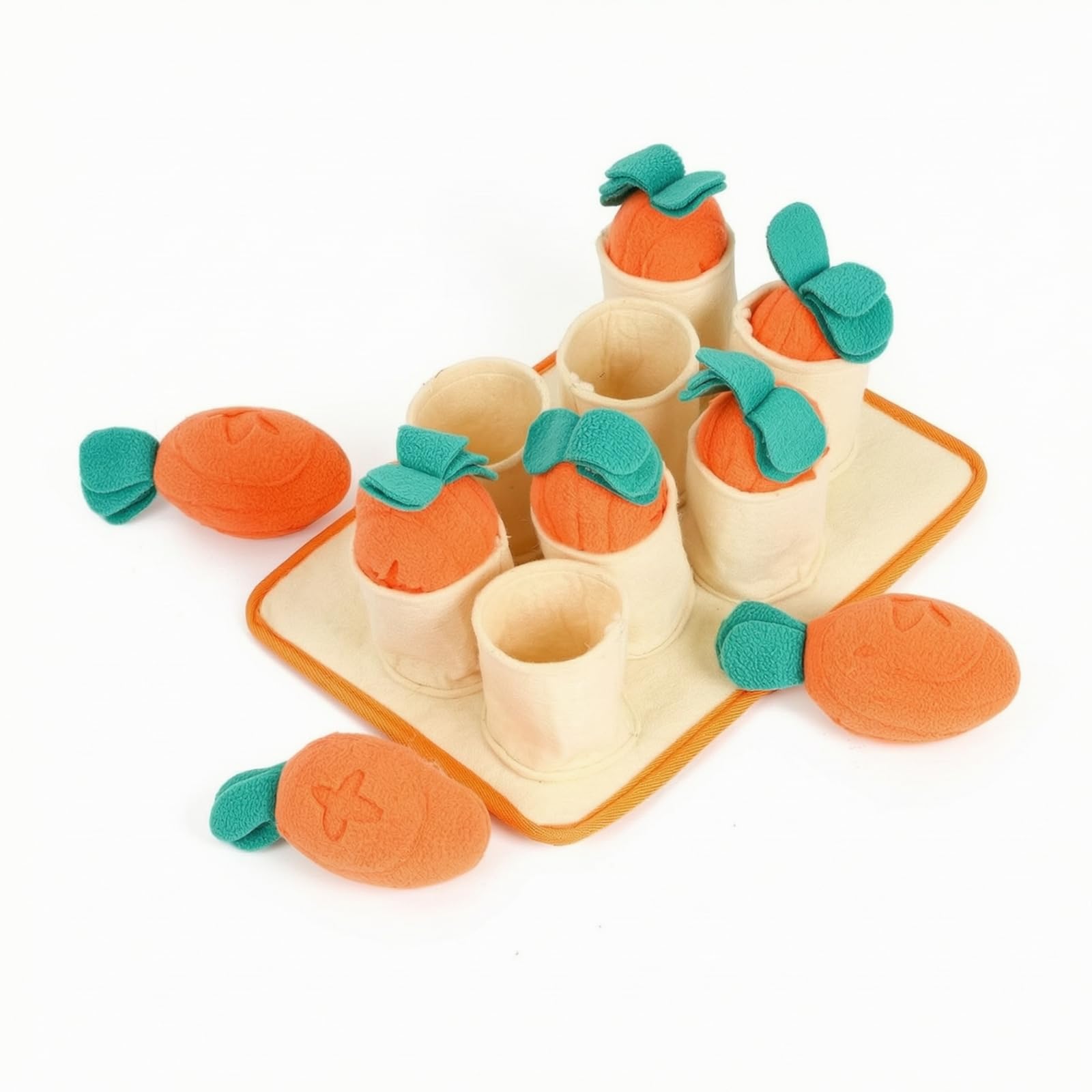 Tappetino da Fiuto per Cani Morbido | Peluche, Tappetino olfattivo a Forma di Carota, Multifunzione, per Arricchimento Ambientale
