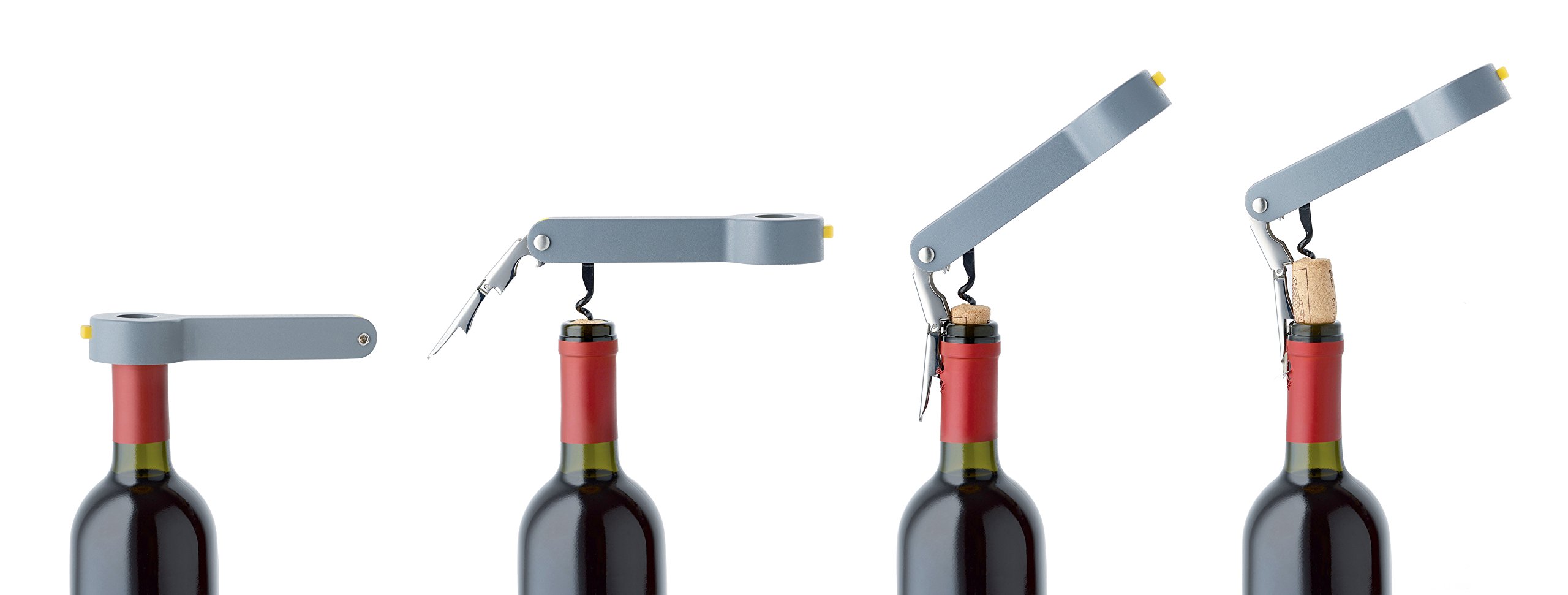 Alessi Alluminio Noe Cavatappi Sommelier, Colore: Grigio Scuro