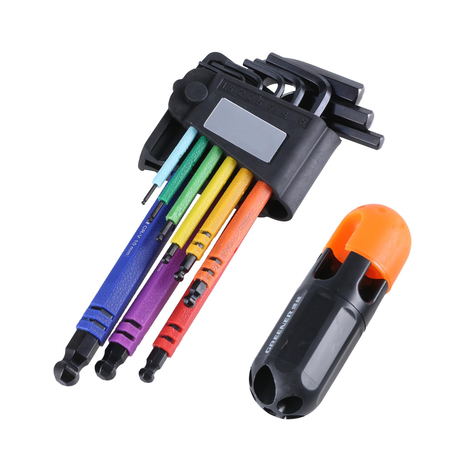 Mekalero 9Pcs Allen Set Allen Wrench Set Long Hexagon for Bicycles Household L Shaped Hexagon Wrench with Long Arm