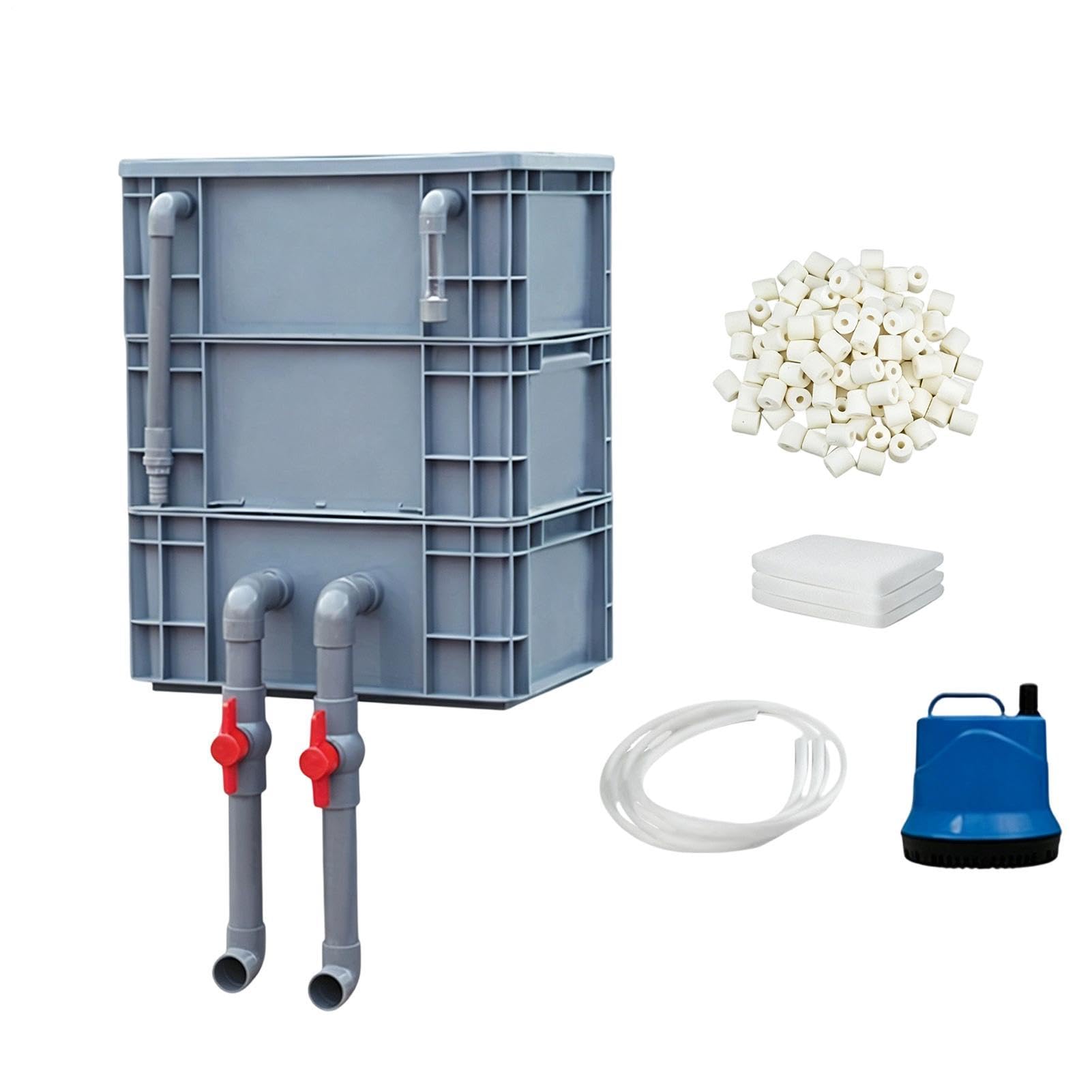 Fischfilter für Aquarien 3-stufiger robuster geräuscharmer Wasserkreislauf | Fisch Aquarium Becken Pumpen Filter Set Für Haus, Garten, gewerbliche Teichfiltration, Reinigung, Zirkulation