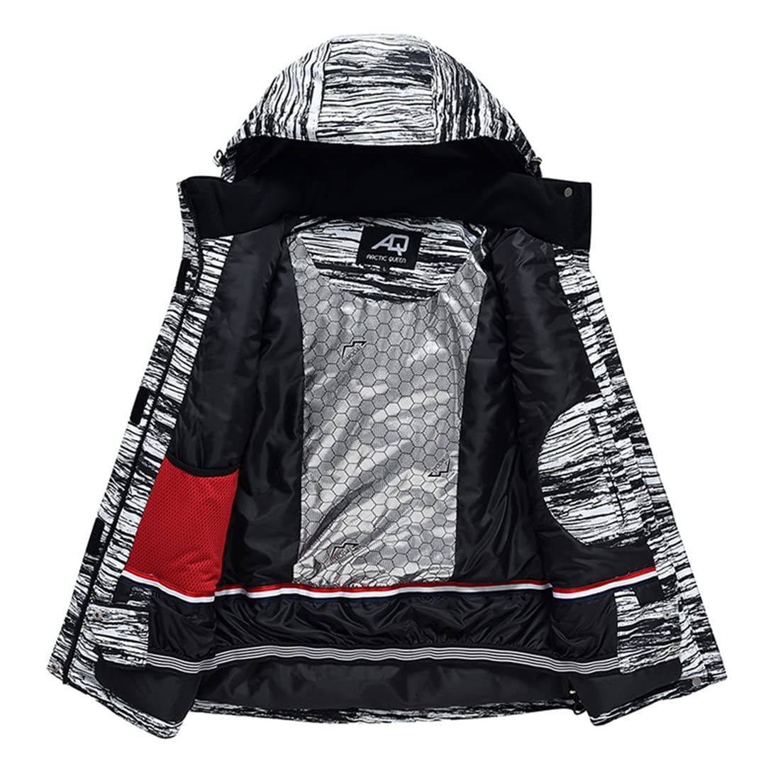 Chaqueta de esquí impermeable de montaña y pantalones a prueba de viento invierno cálido abrigo con capucha snowboard traje de nieve chaqueta de lluvia SYFK L