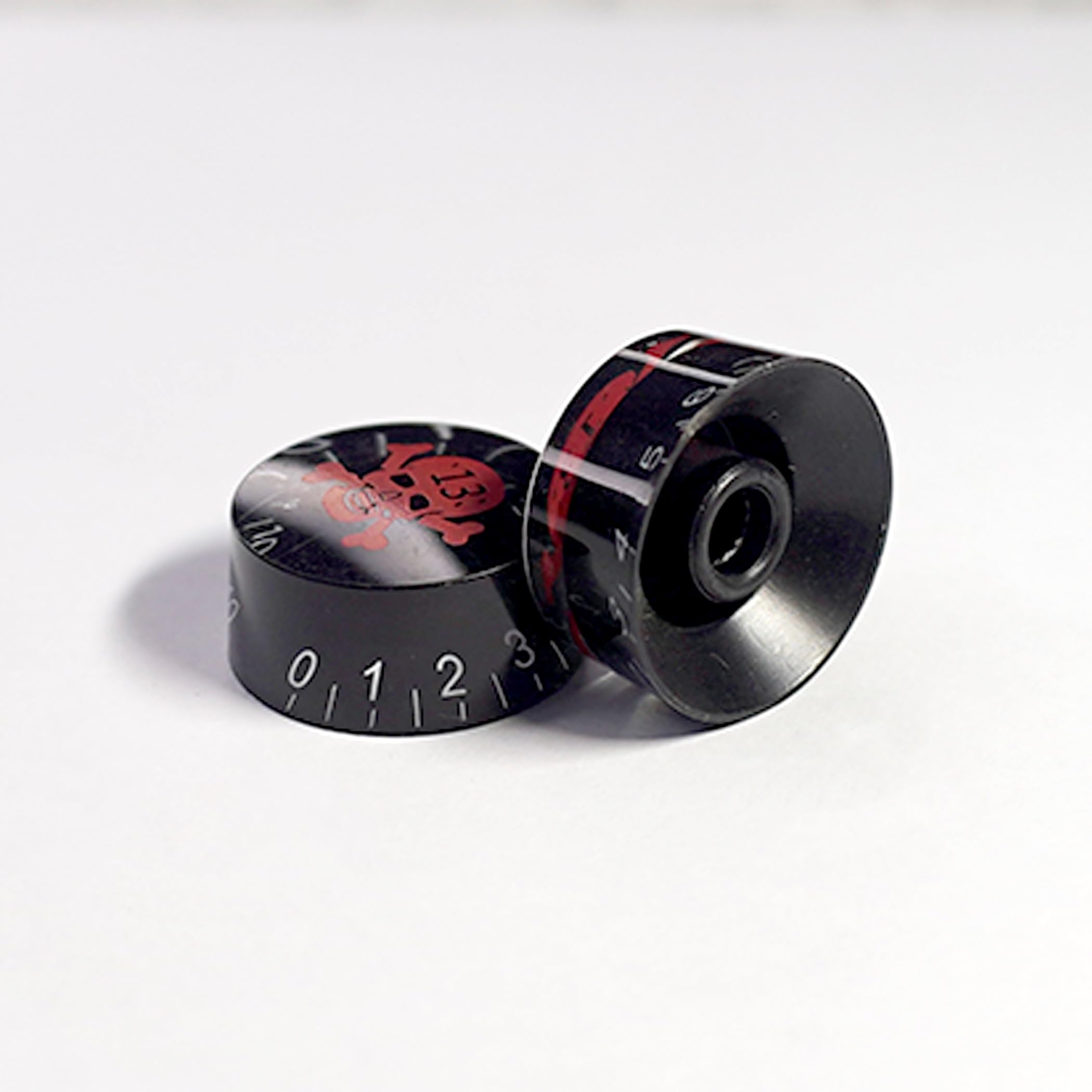 Guitar custom Black Volume/Tone knob Red Skull Logo Based-image-19