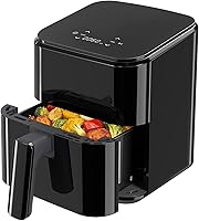 NEWBULIG 3 Qt Compact Digital Air Fryer - Touchscreen 400°F, Dishwasher Safe Basket, Ideal for Small Kitchens & Singles