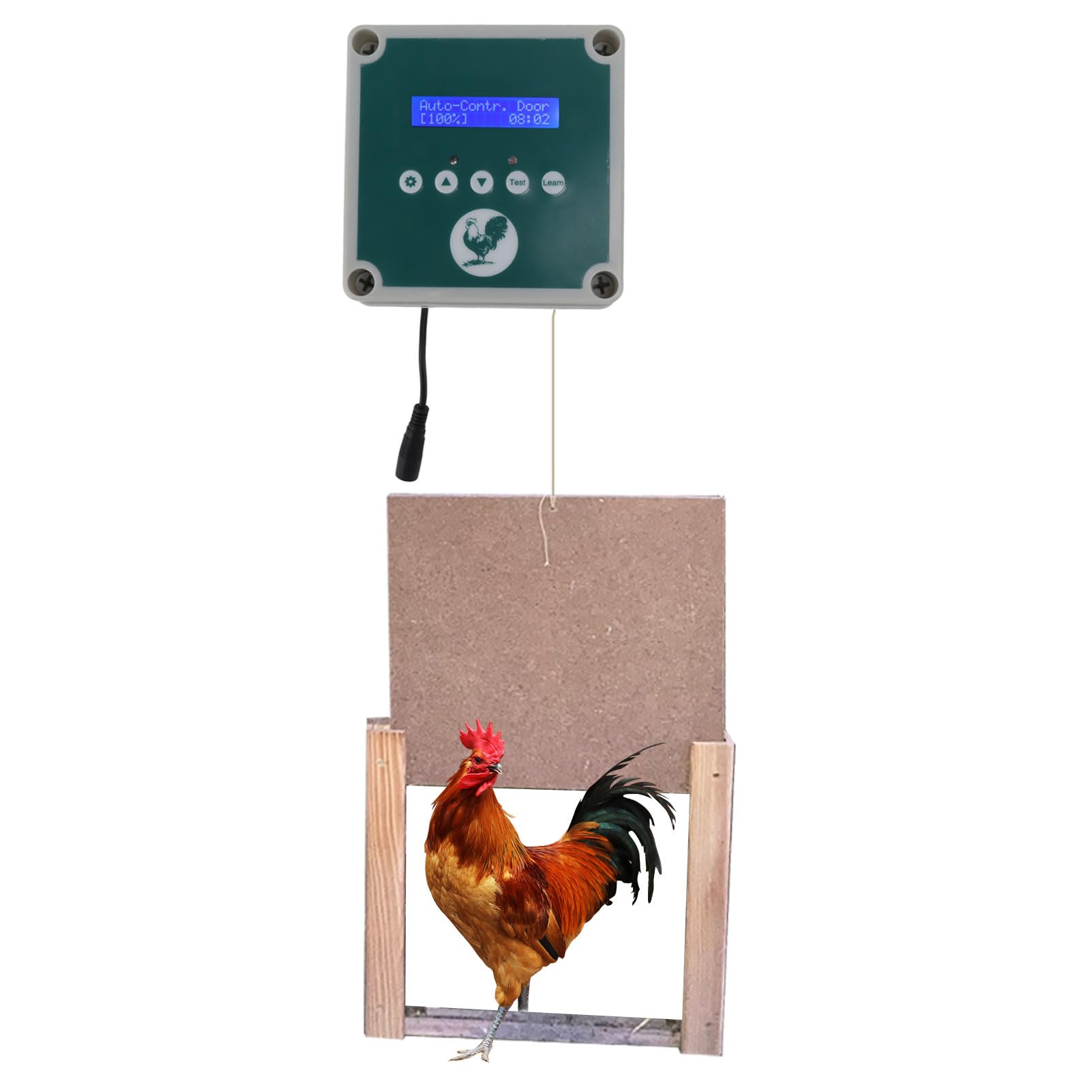 Kit de Motor Eléctrico para Puerta de Aves de Corral, Modo de Sensor de Luz de 100 a 240 V, Abridor Automático de Puerta de Gallinero ABS para Granja (Enchufe de la UE)