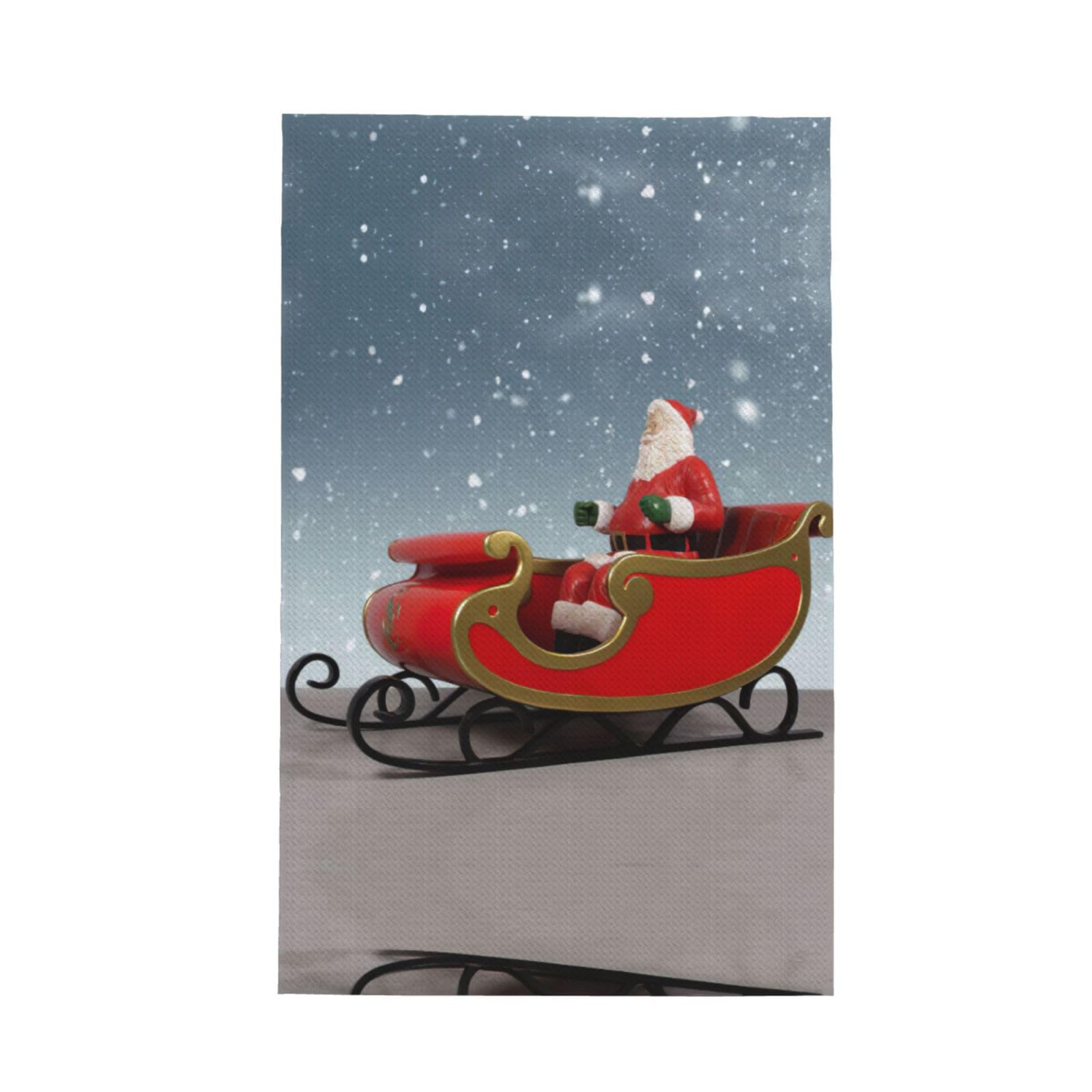 XXahnbm Snow Sleigh Print Waffle Kitchen Towel,Absorbent Hand Towel