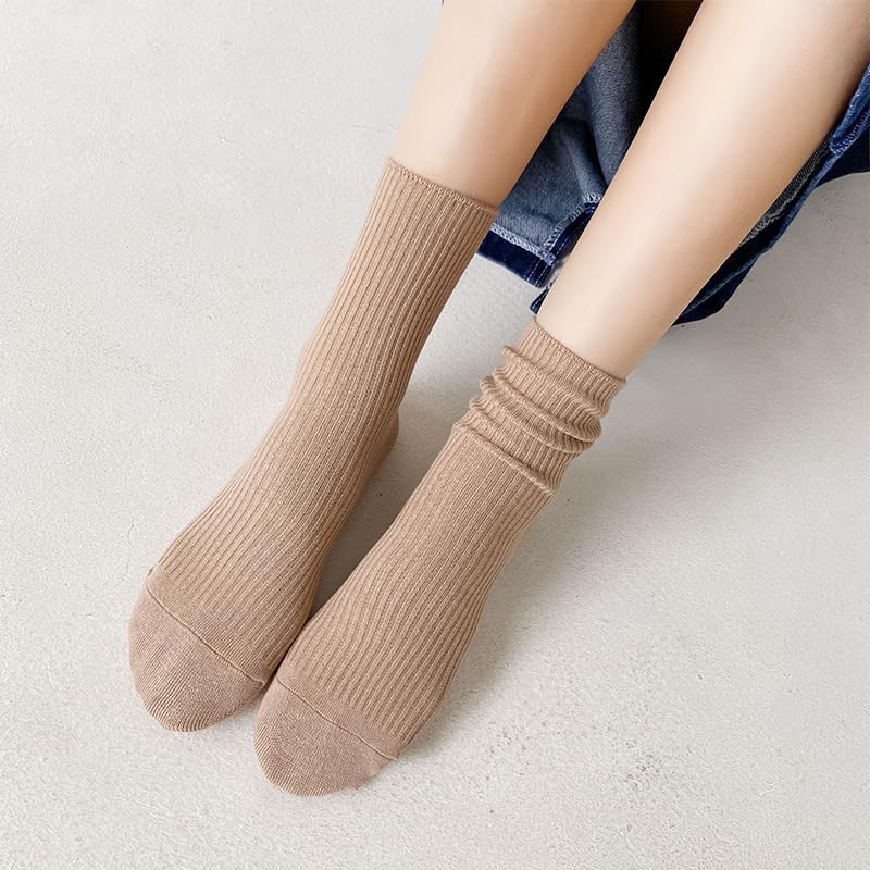 Image of Kelabia 6 Pair Cute Cotton Socks Kawaii Bear Ankle Preppy Ruffle Socks for Women Japanese Fall Vintage Crew Socks