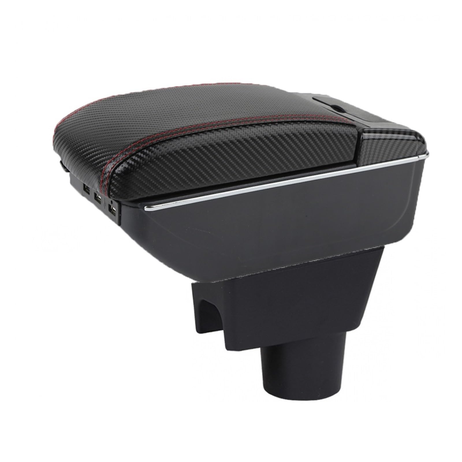 Fit for Renault Duster Car Armrest Storage Box Arm Bracing Heighten Interior Details Retrofit Part(F-Black red line)