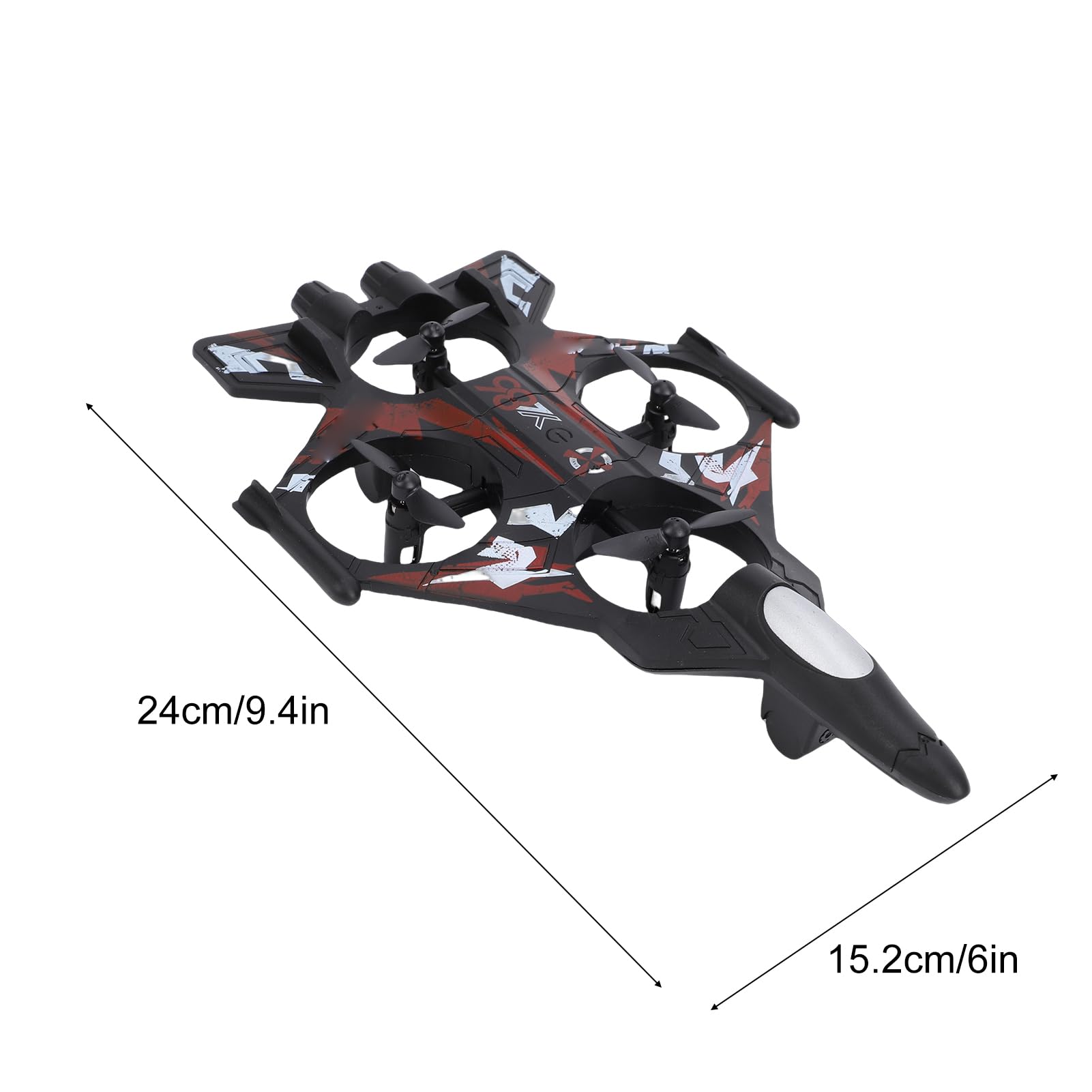 Dilwe Avion RC, Avion télécommandé à Voilure Fixe 2,4 G avec Caméra, Vol à 3 Vitesses 360° avec LED pour Débutants (Rouge)