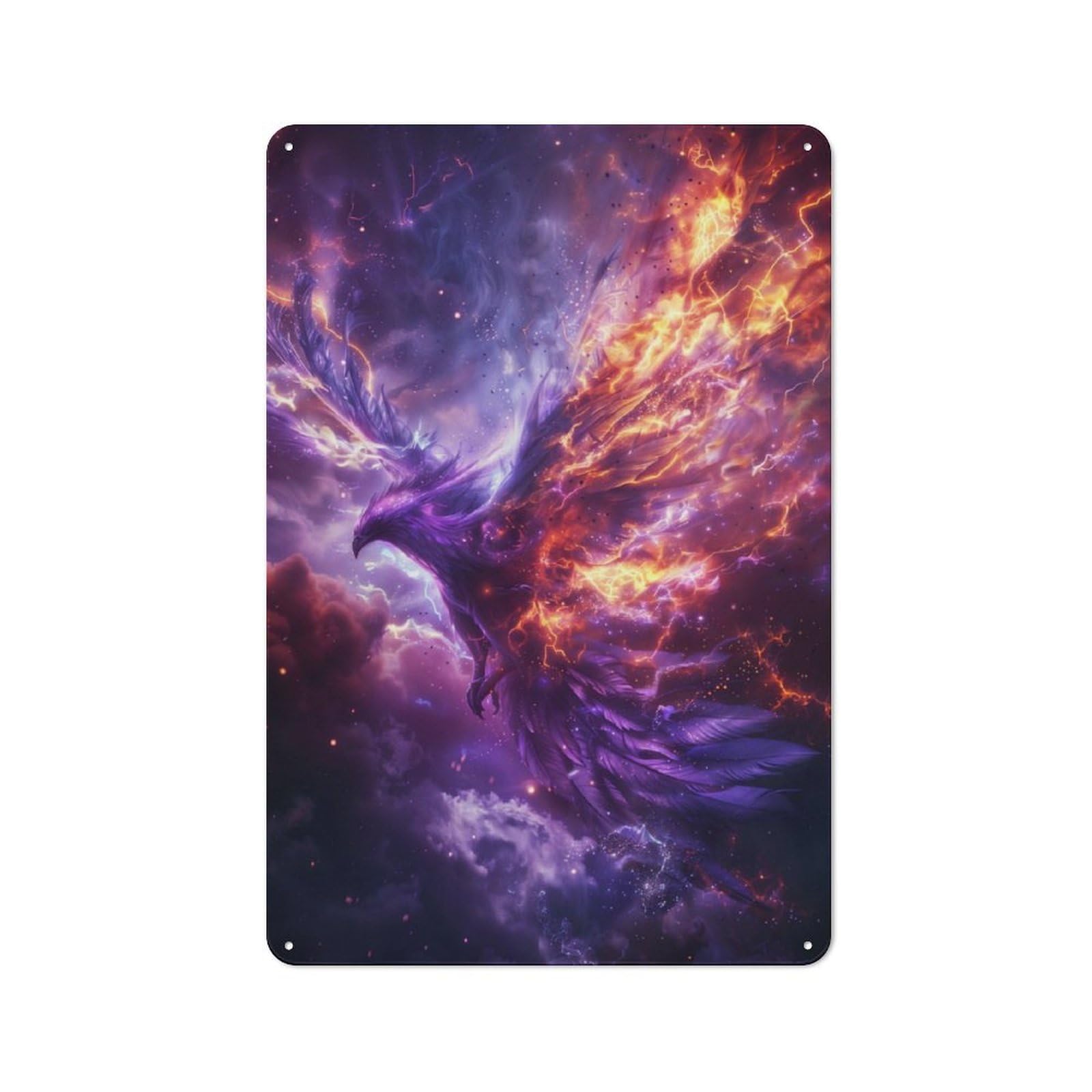 Junmoney Celestial Phoenix For Studio Or Craft Room, Rustic Metal Wall Sign 30X20cm, For Vintage Wall Decor Fans, For Metal Sign Collectors