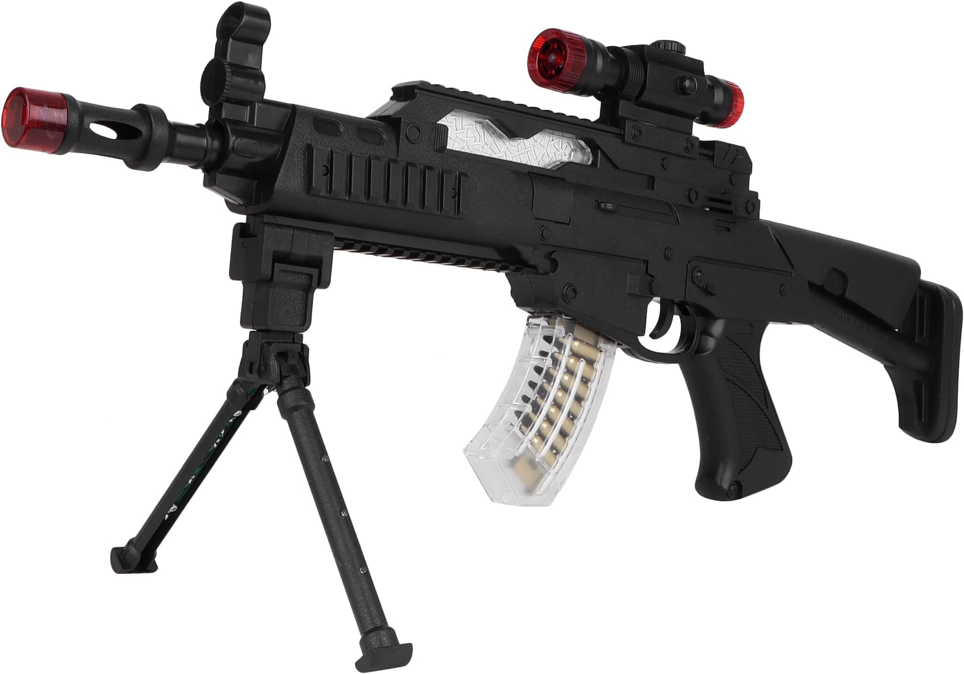 Toyzone Toy Gun | Pretend & Play Gun | Flash Sound | Dynamic Movement | Movable Bullet | Removable Stand & Cassette | Gun for Kids | for 3+ Years (Combat Gun)