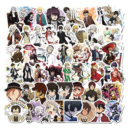 100Pcs Cartoon Bungo Stray Dogs Themes Waterproof Stickers for Water Bottle Cup Laptop Bike Skateboard Luggage Box Vinyl Graffiti Patches BRJHSL