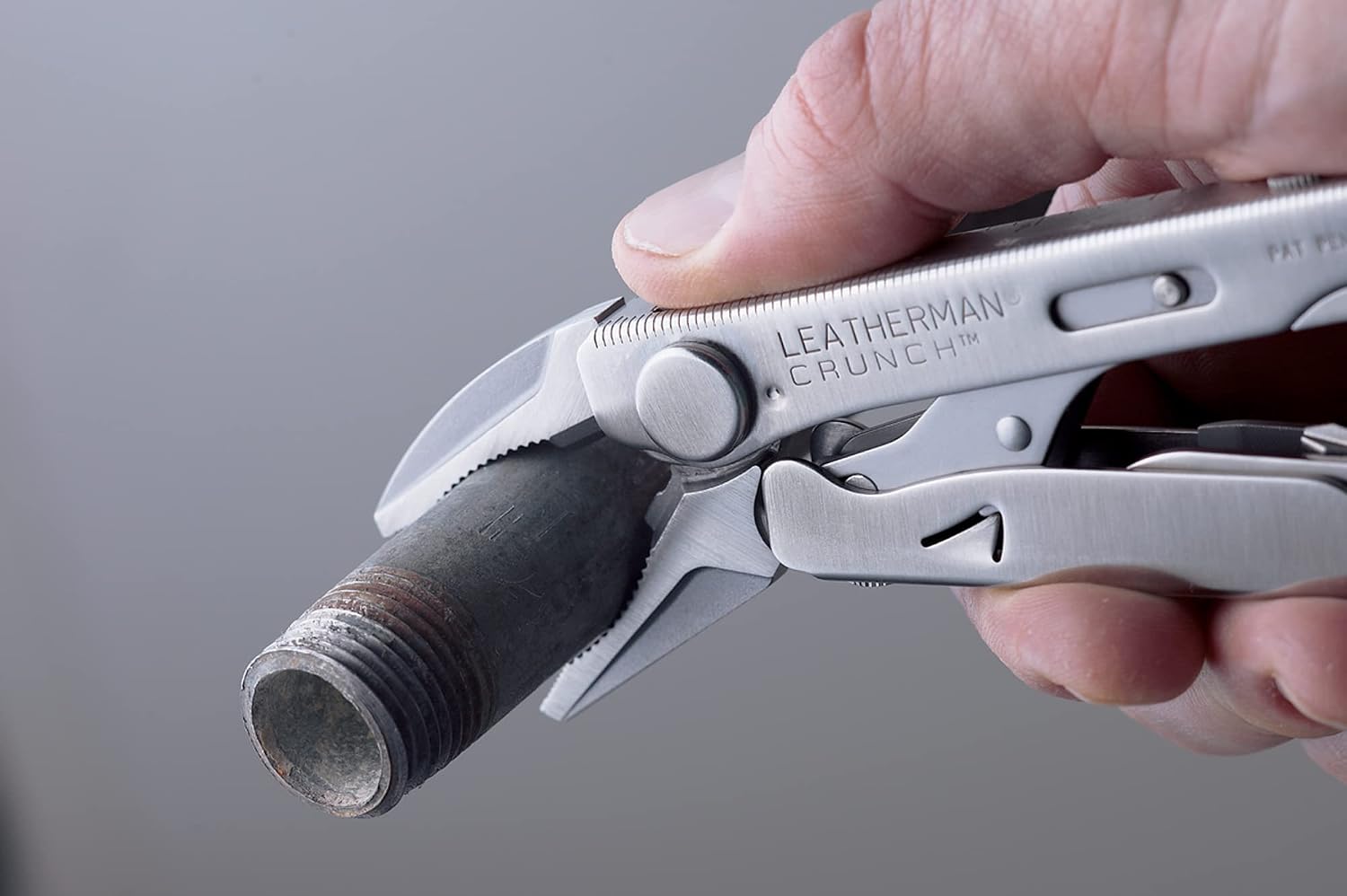 LEATHERMAN, Crunch Multitool with Folding Locking Pliers and Pin Vise, Stainless Steel with Nylon Sheath