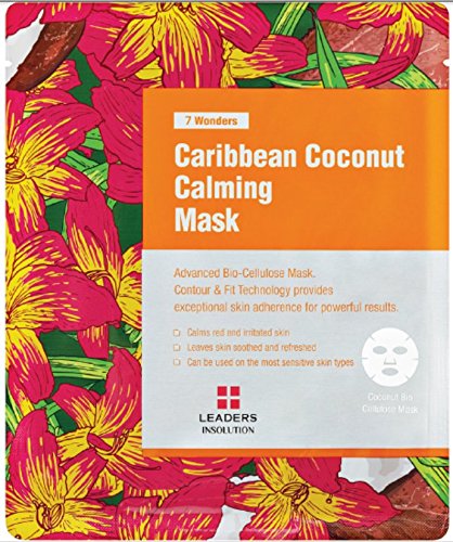 [LEADERS] 7 WONDERS Caribbean Coconut Calming / Premium Grade Coconut Gel Mask (Bio Cellulose) / 1 BOX (10 Sheet Masks)