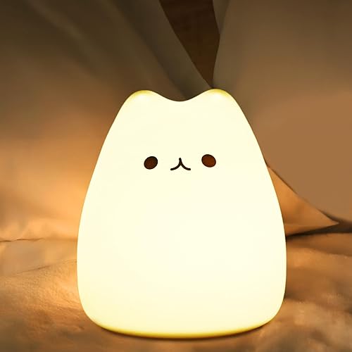Luz nocturna LED para gatos, luz nocturna alimentada por pilas para niños, lámpara de silicona multicolor para gatos con blanco cálido y modo de disponible en Yaxa Costa Rica