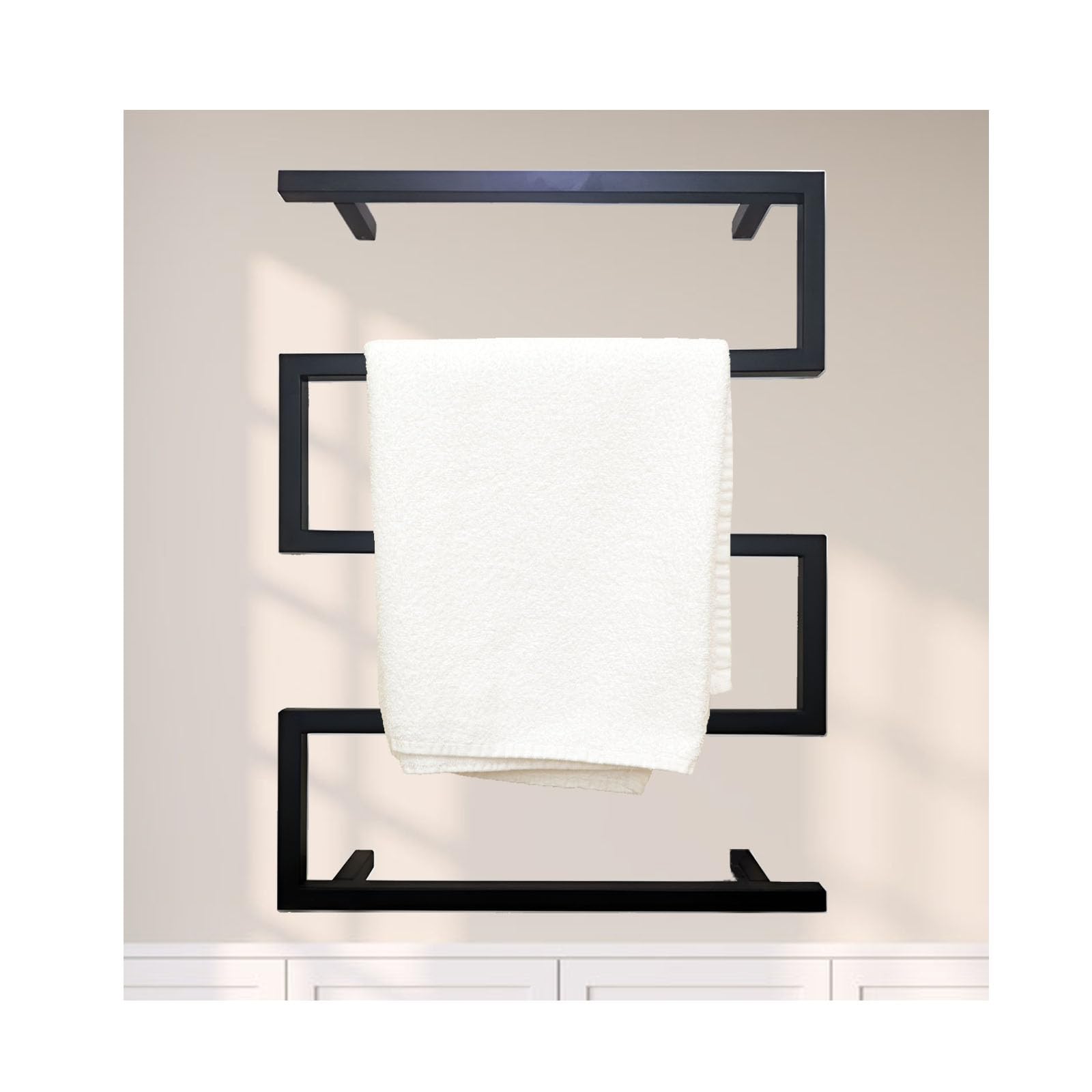 Toallero de baño con radiador negro para pared de baño moderno