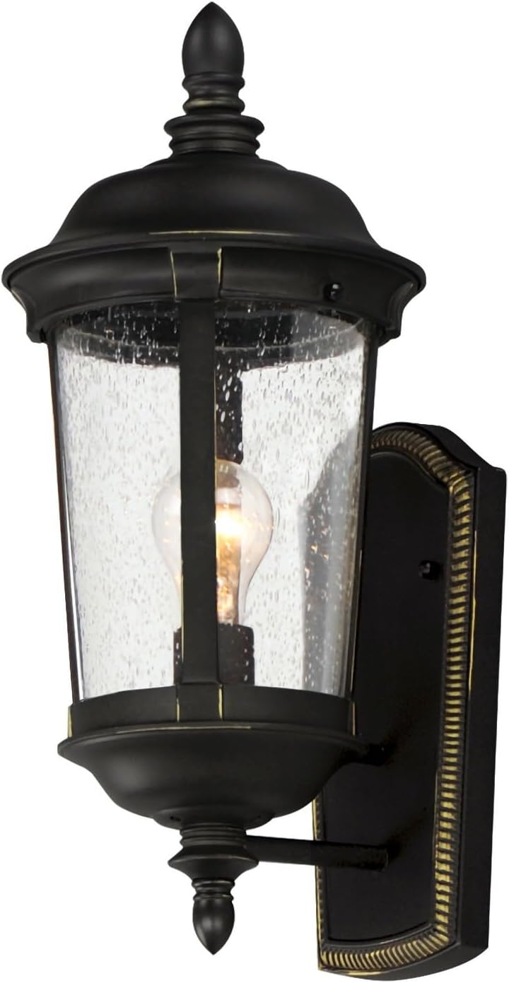 Maxim Lighting Dover DC 1-Light Outdoor Wall Light | Bronze Aluminum Finish | Traditional Outdoor Light Fixture | Ideal for Porches, Patios & Garages | Dimmable Wet Rated | 3020CDBZ