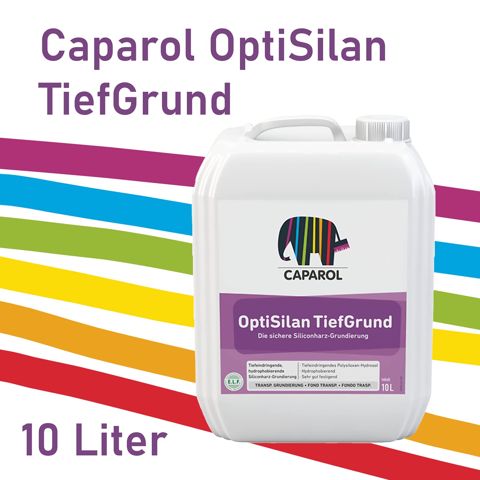 CAPAROL OptiSilan TiefGrund I Siliconharzgrundierung für innen und außen I Tief eindringend I Hydrophobierung I Putz I Mauerwerk I Beton I Gipskarton I 10L