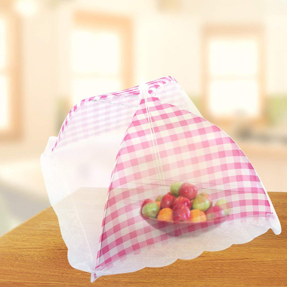 Fdit Pieghevole Cibo Ombrello Coperchio Up Dome Mesh Fly Wasp Insetto Netto BBQ attrezzo della 12.5 * 12.2 ''(Beige