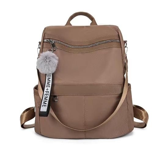 Bolsa Mochila Feminina Com Alça Transversal e Costas Impermeável Grande Espaçosa Antifurto Dia a Dia Trabalho Blogueira