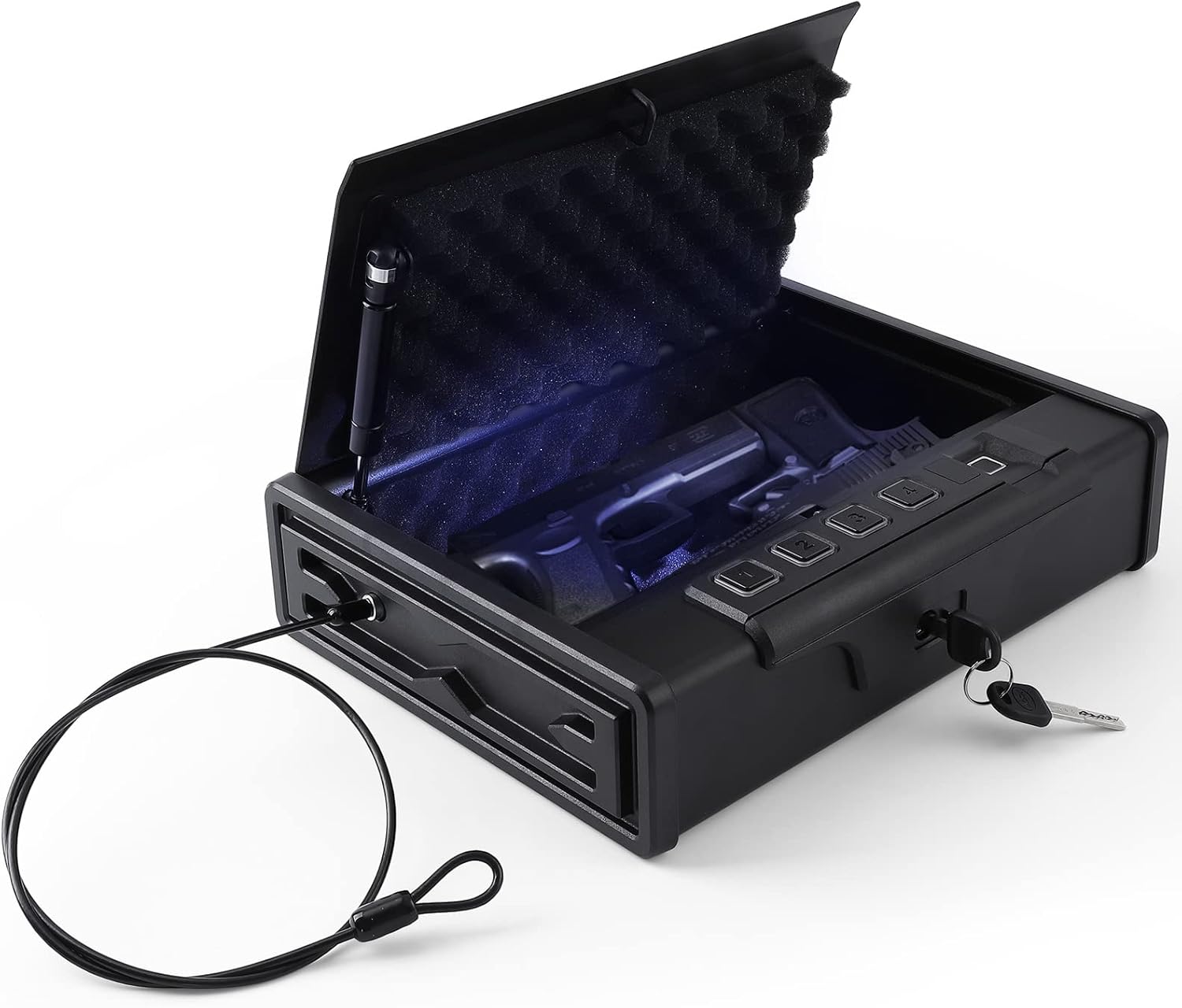 Biometric Gun Safes, Quick Access Gun Lock Box with Fingerprint & Digital Keypad