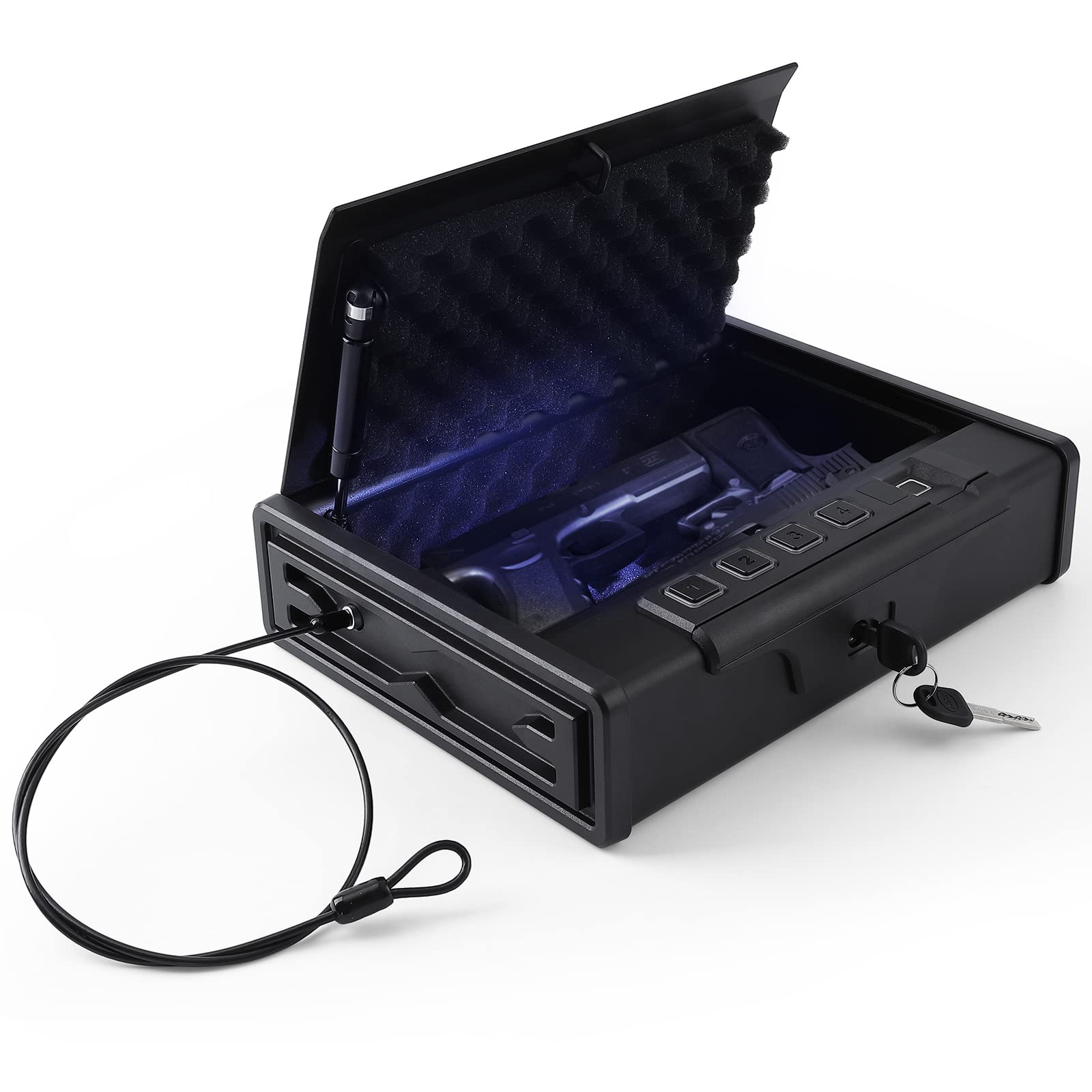 Biometric Gun Lock, Quick Access Gun Safes Box with Fingerprint