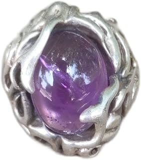 Amethyst 925 Sterling Silver Ring 'Lilac Frangipani' Amethyst Engagement Rings for Women, Purple Crystal Ring, Wedding Ring, February Birthstone Ring, Amethyst Vintage Jewelry, Promise Ring (Design 2)