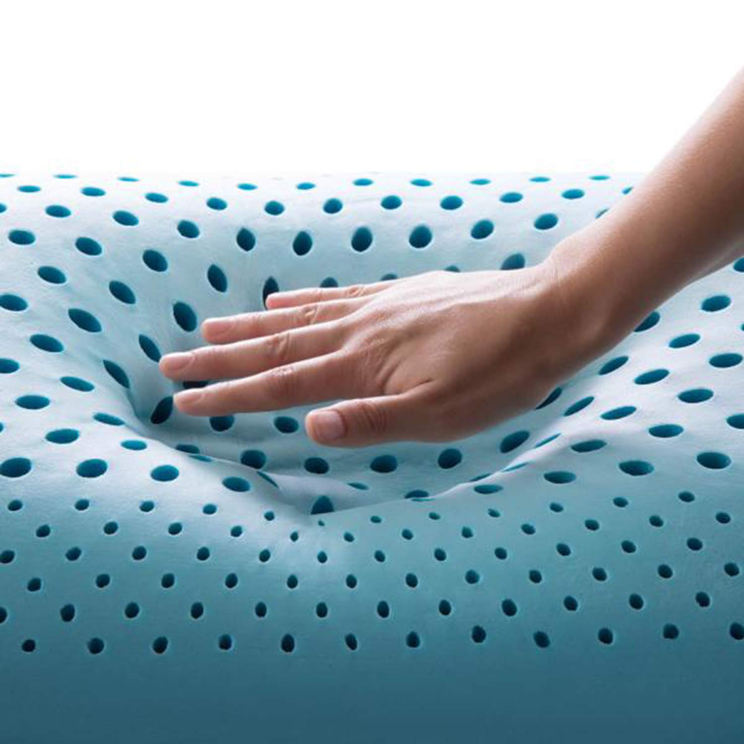 Sleepys Coppia Cuscini Nemo in Memory Foam Polar Gel, 74x42 Alto 13 cm Ortopedico saponetta Forato rinfrescante, Dispositivo Medico con Fodera in Jersey 100% Cotone