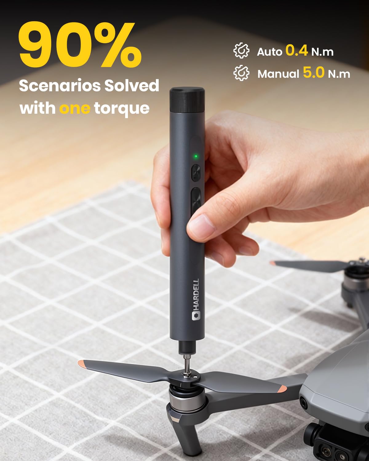 Cacciavite elettrico, HARDELL mini cacciavite elettrico 4 V con 123 accessori per cacciavite, max 0,4 N.m, 350 mAh, 5/32 '', kit di riparazione di precisione per elettronica, telefono, fotocamera