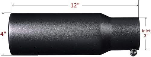 Miniatura 2 de Punta de escape negra, diseño de perno de entrada de 3 pulgadas, acero inoxidable recubierto de negro, puntas de silenciador de 3 pulgadas de