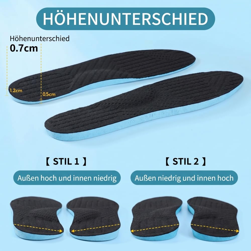 XINIFOOT Orthopädische Einlegesohlen zur Haltungskorrektur und Fußausrichtung, Plantarfasziitis, Pronation, Plattfüße, Fußgewölbeunterstützung, Supinationsentlastung