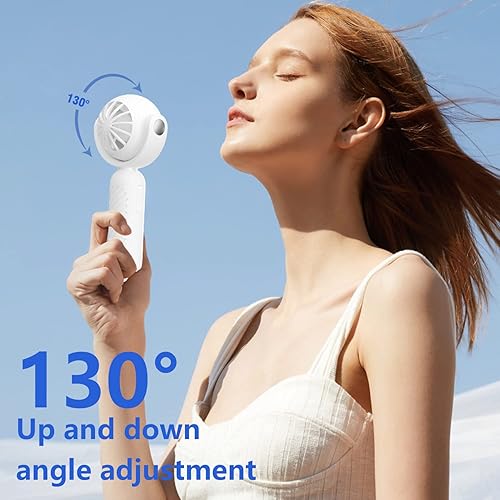 Miniatura 3 de Ventilador portátil de mano, mini ventilador de mano, ventilador personal recargable por USB de 2000 mAh, ajuste de ángulo de 130, ventilador
