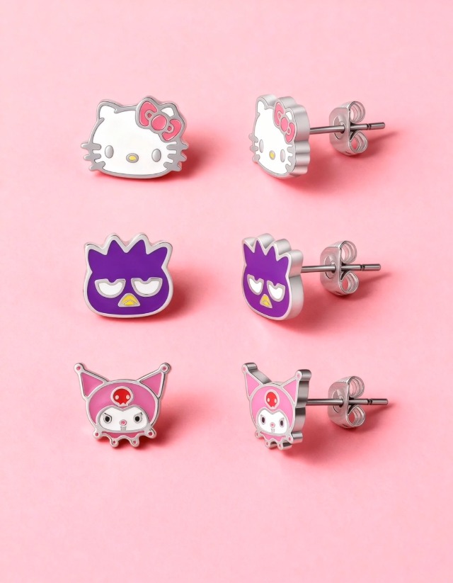 Amazon.com: Sanrio Hello Kitty Stud Earrings Pack of 12 Pairs