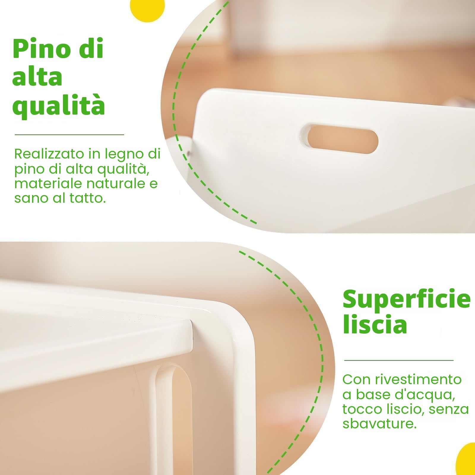 FUNLIO Set Tavolo e Sedia Montessori per Bambini 1-3 Anni, Altezza Regolabile, Ideale per Leggere/Mangiare/Giocare, Montaggio Semplice, Certificato CPC - Bianco