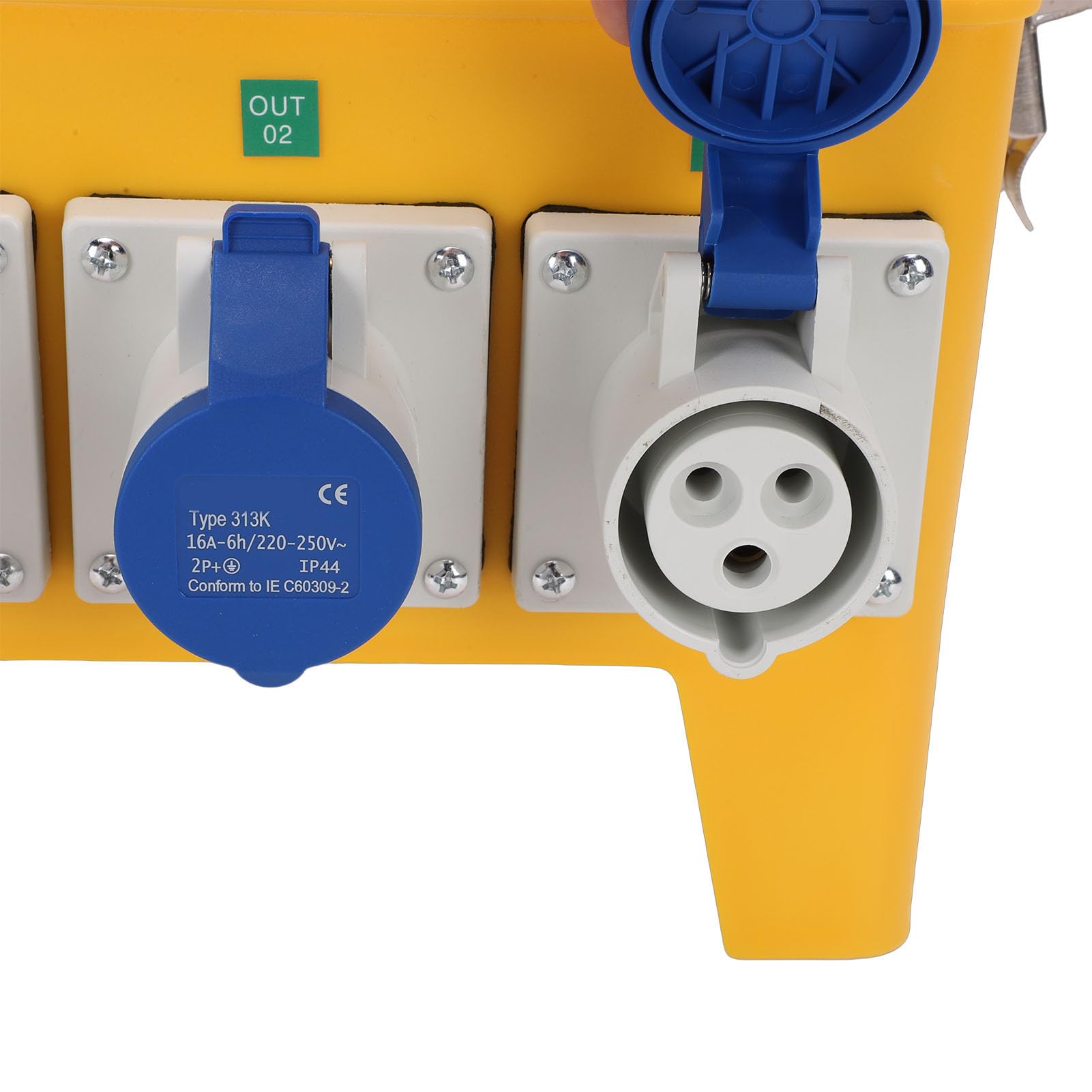 Caja de Distribución de Energía Resistente a la Intemperie con 3 Salidas CEE para Uso en Exteriores, Enchufes de 3 Clavijas, Portátil, 11,8x9,1x11, Pulgadas
