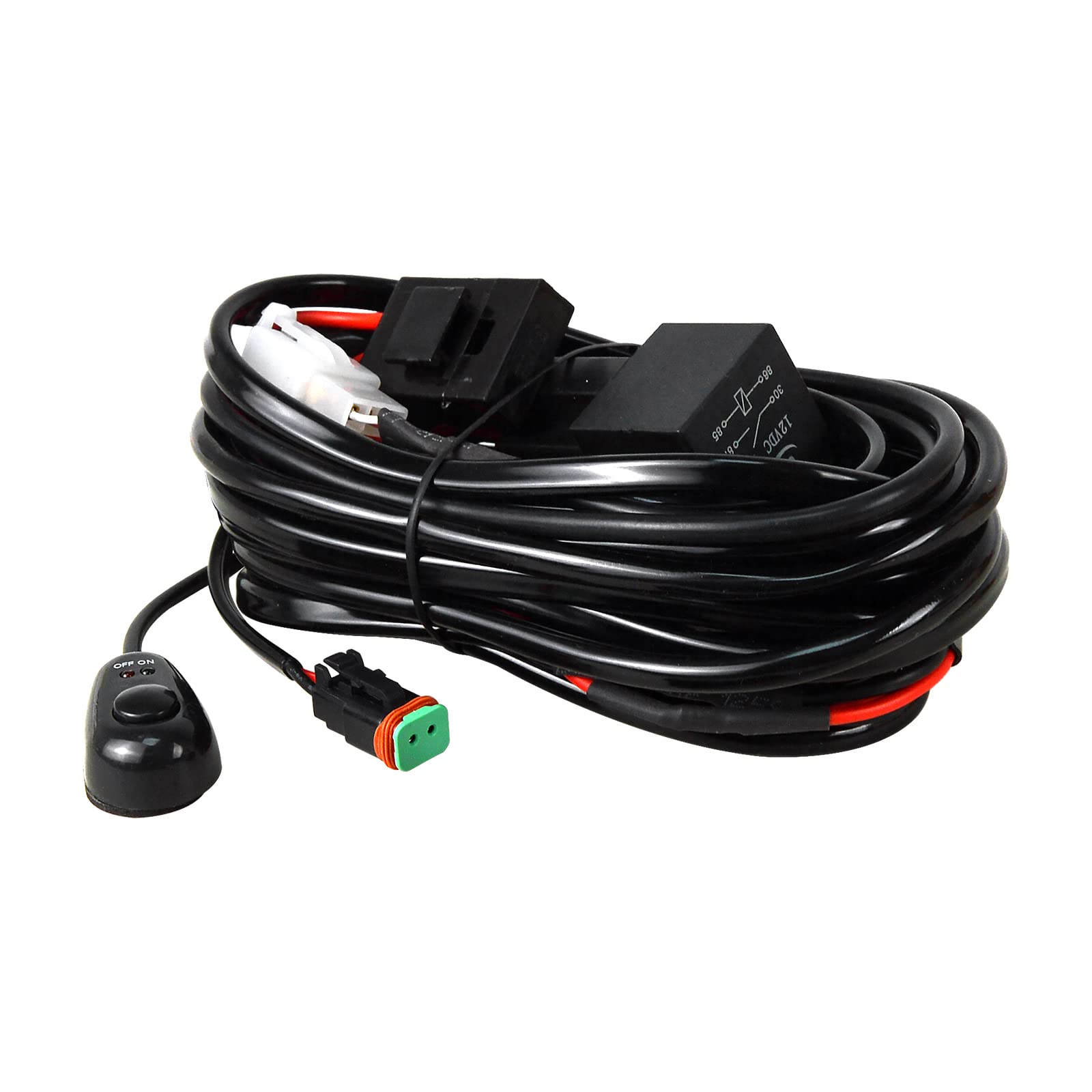 PICAA LED Kit de Faisceau de Câblage pour Barre Lumineuse - 1 Fils 12V étanche Interrupteur Marche Arrêt de Relais de Puissance Lame Fusible pour Feux Hors Route Lampe de Travail à PICAA LED Kit de Faisceau de Câblage pour Barre Lumineuse - 1 Fils 12V étanche Interrupteur Marche Arrêt de Relais de Puissance Lame Fusible pour Feux Hors Route Lampe de Travail à