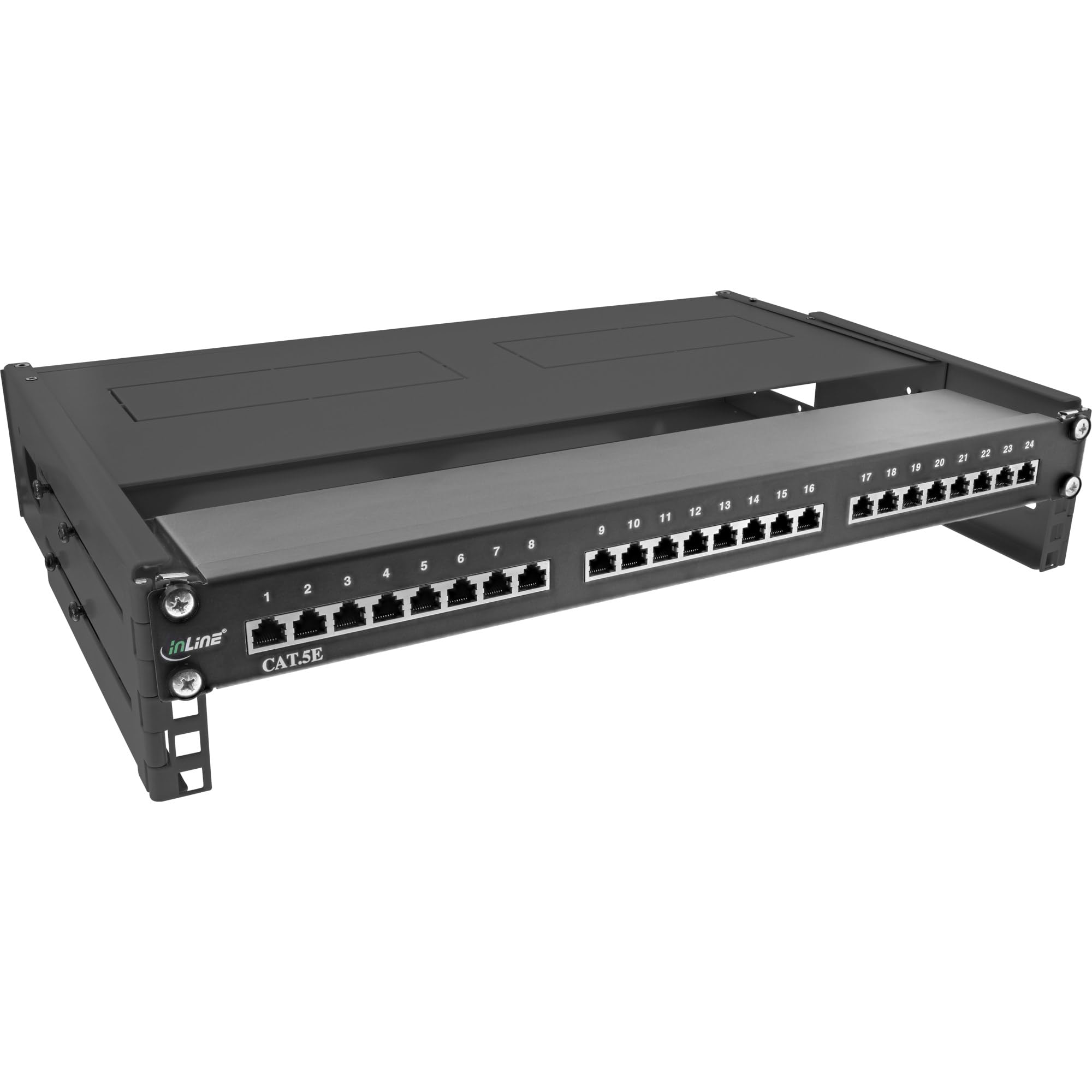 InLine Rack de 19" para Montaje en Pared, 2U, 24-40 cm de Profundidad, con Cubierta, Color Negro