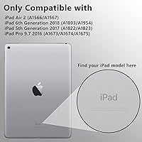 Vista 2 de VOFUOE Funda para iPad 9.7 2018 para iPad de 6ª generación, soporte para lápices con soporte de mariposa, para iPad de 5ª generación 2017, funda