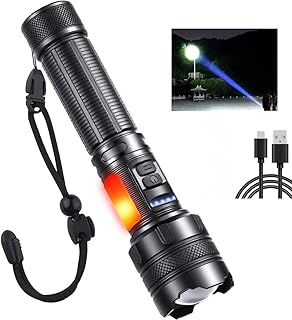 ASORT LED Flashlights High Lumens, 20000 Lumens Rechargeable Super Bright Zoomable Waterproof Flashlight, 8 Modes, Powerful Handheld Flashlight for Camping Emergencies